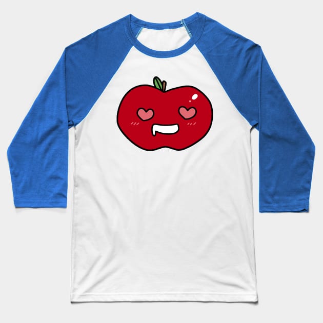 Heart Eyes Apple Baseball T-Shirt by saradaboru